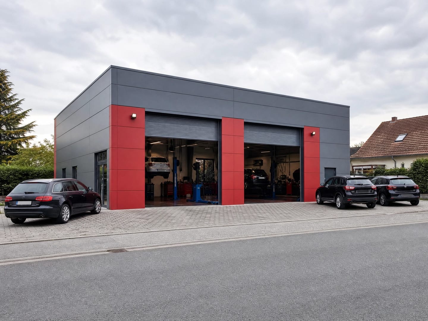 Außenansicht der Werkstatt