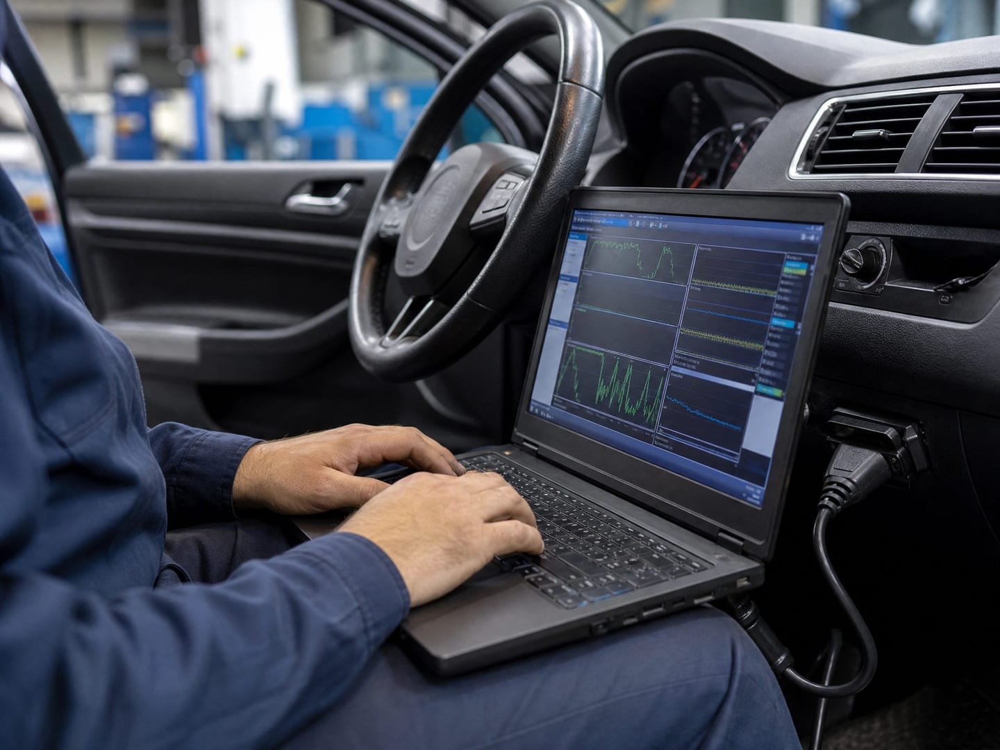 Fahrzeugdiagnose am Computer